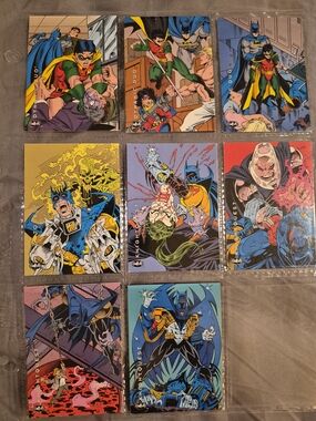 DC Comics Batman & Robin Comic Panel Collage - Blue, Red, Yellow, Green